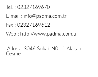 Padma Hotel iletiim bilgileri